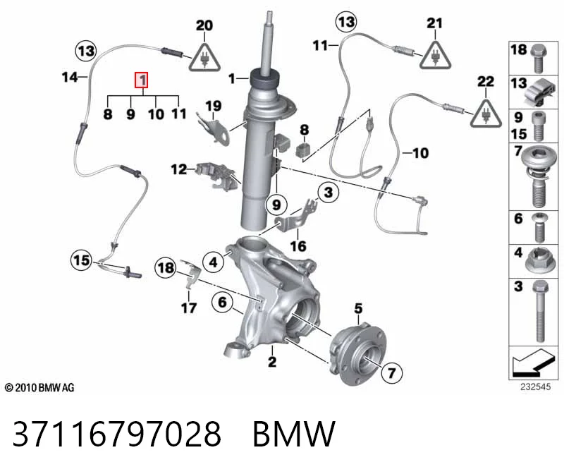 37116797028 BMW Амортизатор передньої підвіски