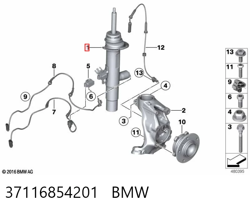 37116854201 BMW Ліва передня стійка