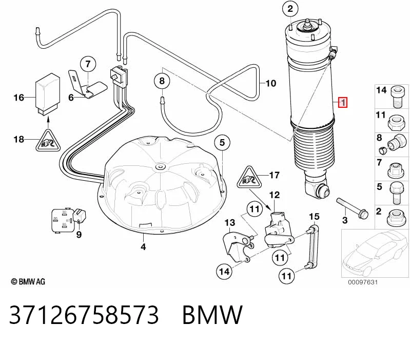 37126758573 BMW Амортизатор задній, лівий