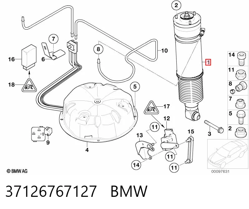 37126767127 BMW Амортизатор задній, лівий