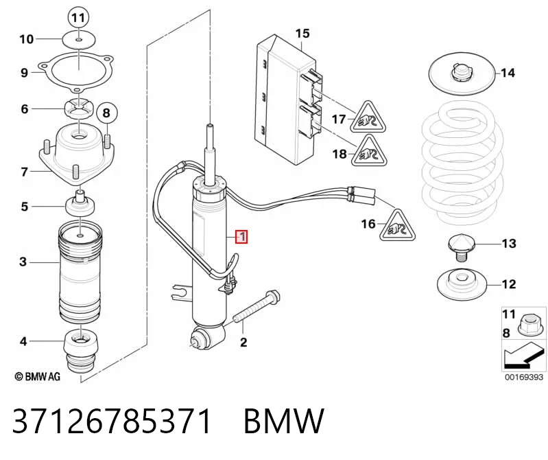37126785371 BMW Амортизатор задній, лівий