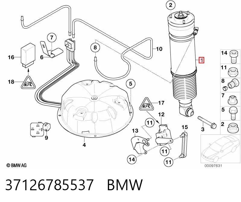 37126785537 BMW Амортизатор задній, лівий