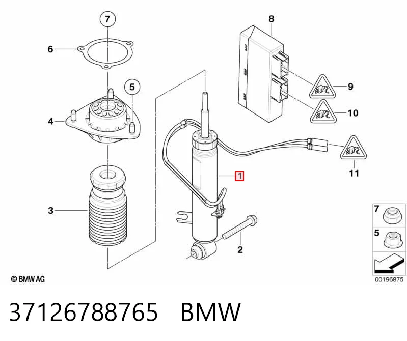 37126788765 BMW Амортизатор задній, лівий