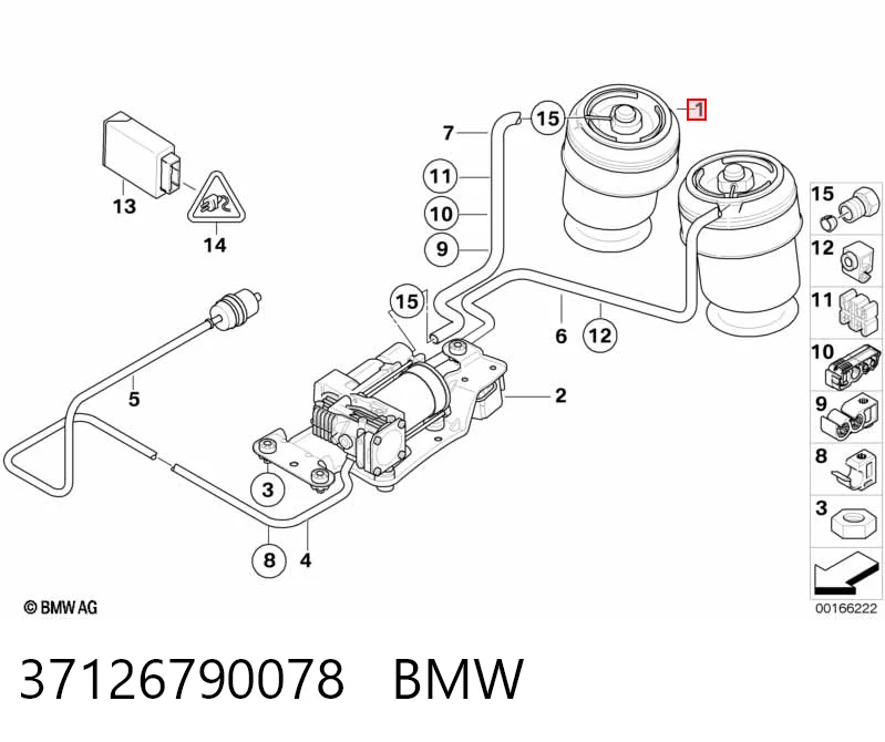 37126790078 BMW Пневмоподушка/пневморессора моста заднього