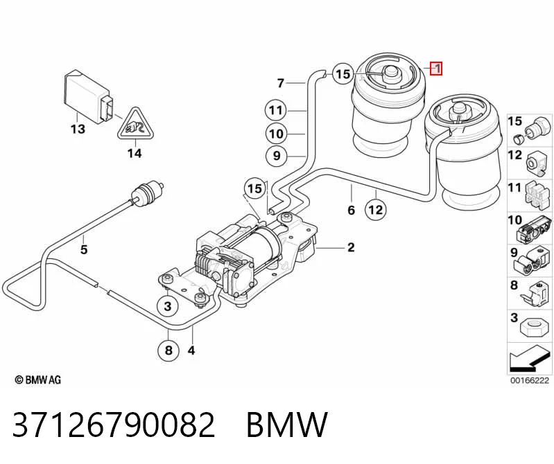 37126790082 BMW Пневмоподушка/пневморессора моста заднього