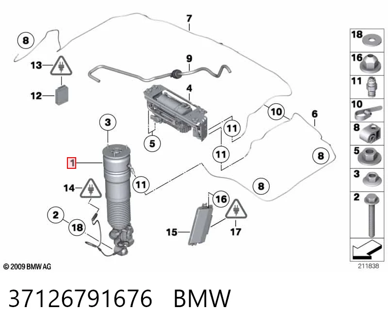 37126791676 BMW Амортизатор задній, правий