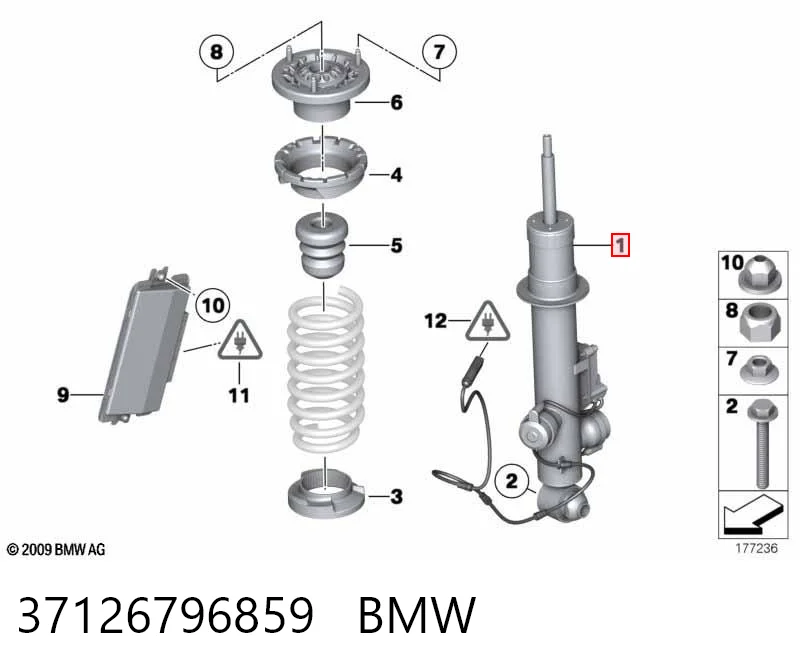 37126796859 BMW Амортизатор задній, лівий