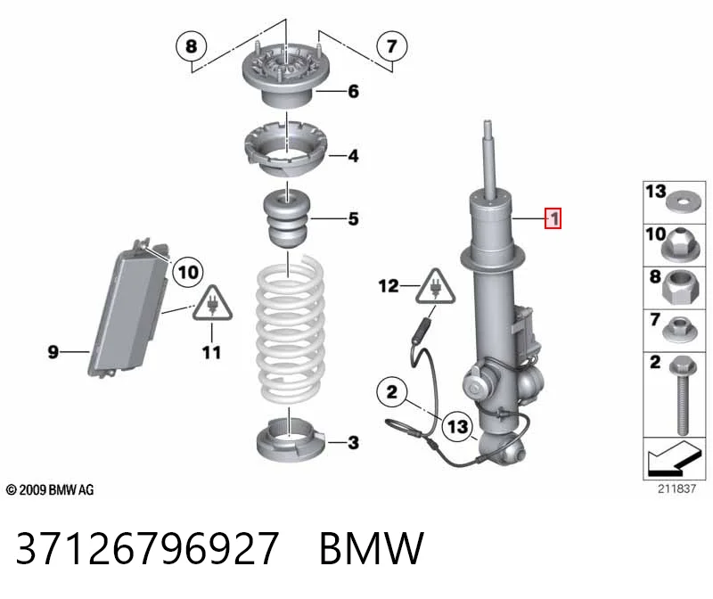 37126796927 BMW Амортизатор задній, лівий