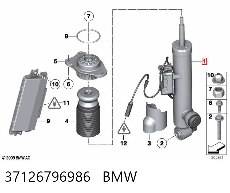 37126796986 BMW Амортизатор задній, правий