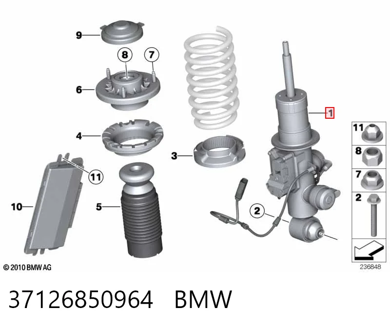 37126850964 BMW Амортизатор задній, правий