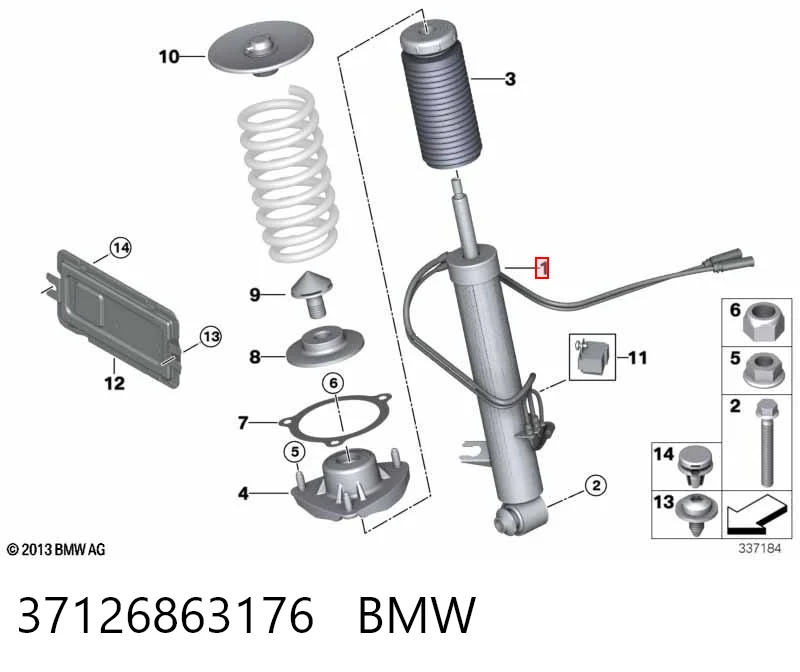 37126863176 BMW Амортизатор задній, правий