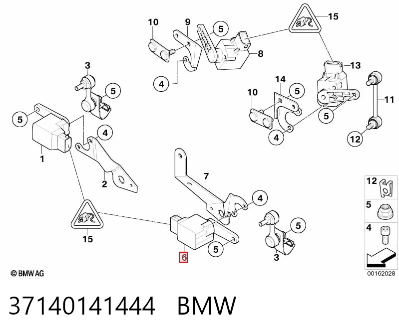 37140141444 BMW Датчик рівня положення кузова, передній правий