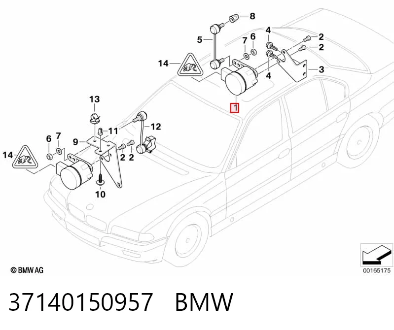 37140150957 BMW Датчик рівня положення кузова, передній