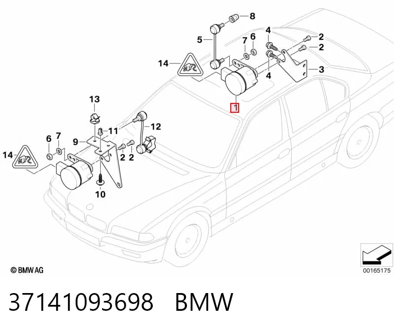 37141093698 BMW Датчик рівня положення кузова, передній