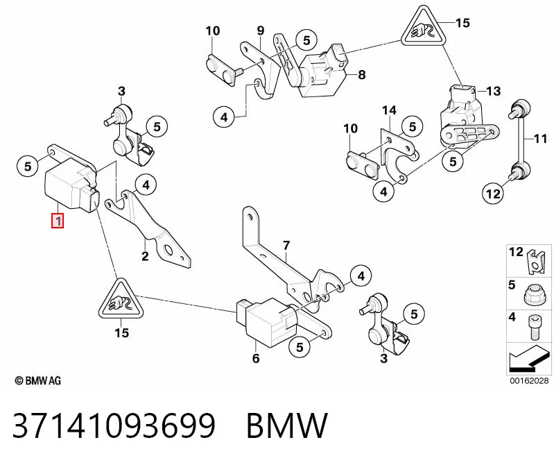 37141093699 BMW Датчик рівня положення кузова, передній правий