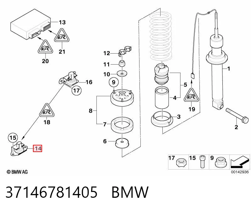 37146781405 BMW Датчик поздовжнього прискорення