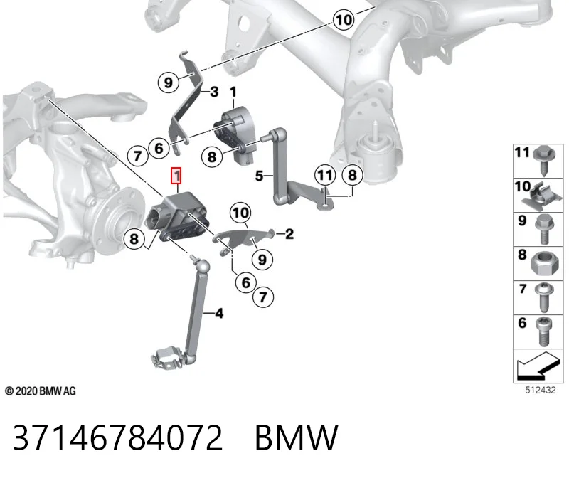 37146784072 BMW Регулятор положення кузова задньої підвіски