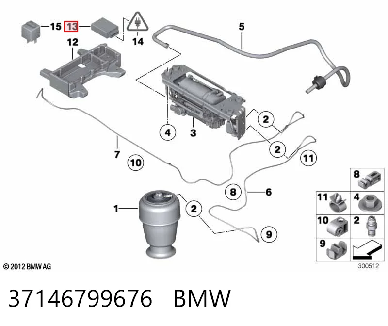 37146799676 BMW Блок управління пневмопідвіскою