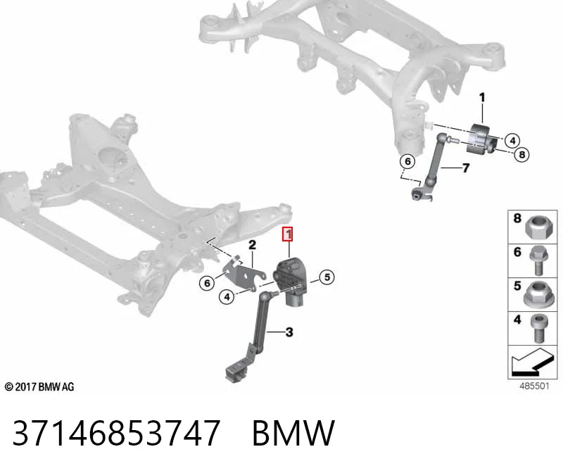 37146853747 BMW Датчик рівня положення кузова, передній