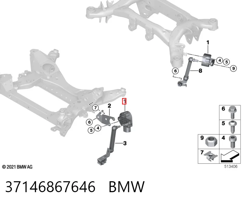 37146867646 BMW Датчик рівня положення кузова, передній