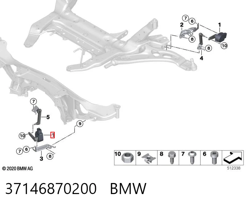 37146870200 BMW Датчик рівня положення кузова, передній