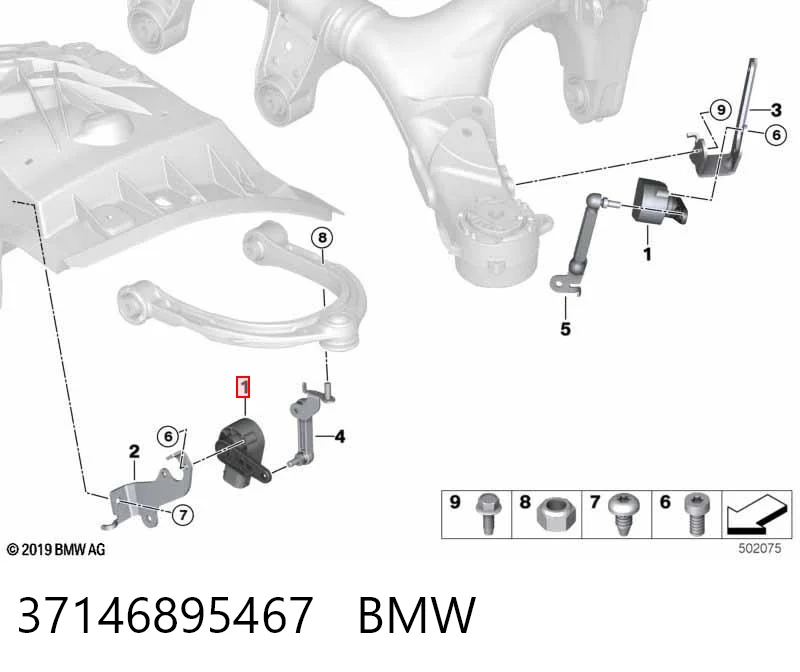 37146895467 BMW Датчик рівня положення кузова, передній