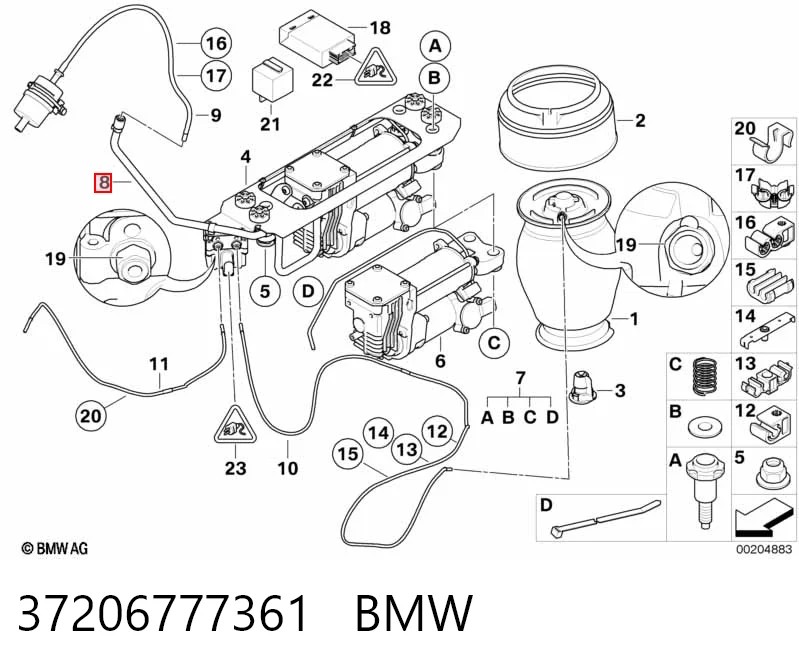 37206777361 BMW Шланг (патрубок) обігріву дросельної заслінки