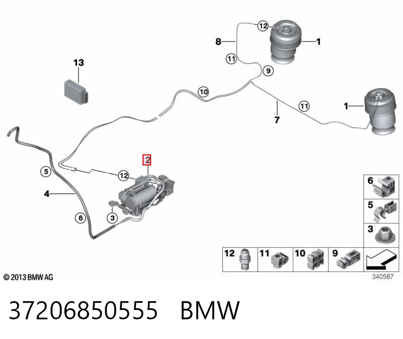 37206850555 BMW Компресор підкачки амортизаторів