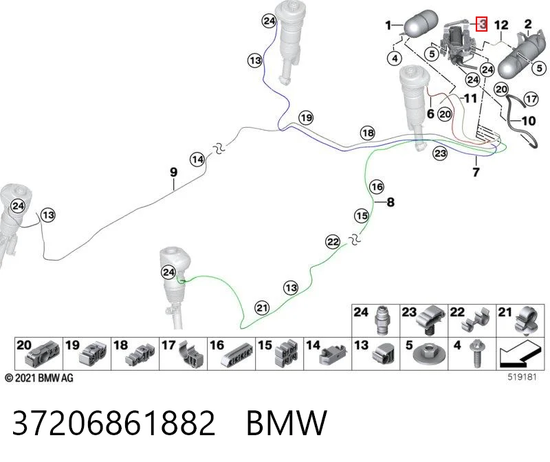 37206861882 BMW Компресор підкачки амортизаторів
