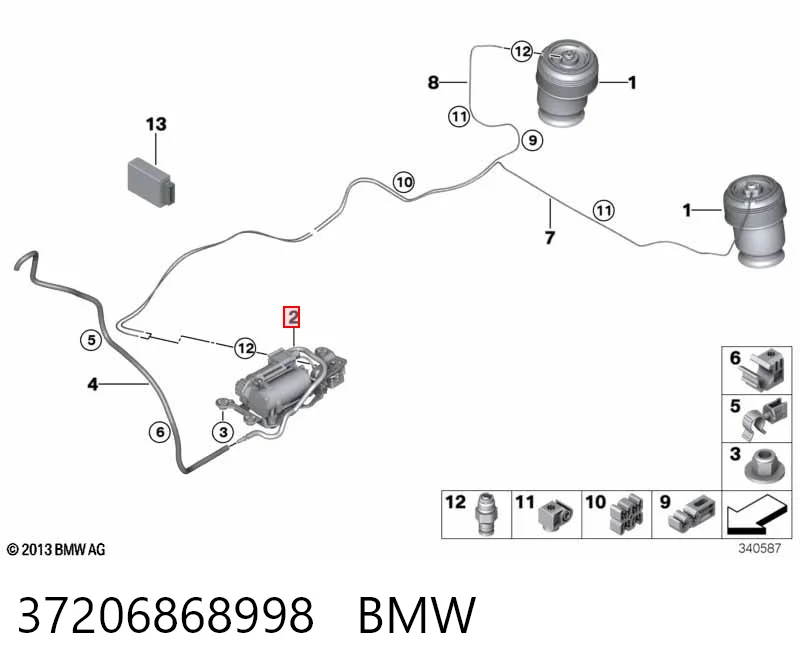 37206868998 BMW Компресор підкачки амортизаторів