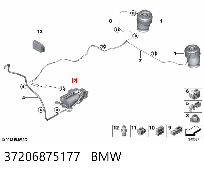 37206875177 BMW Компресор підкачки амортизаторів