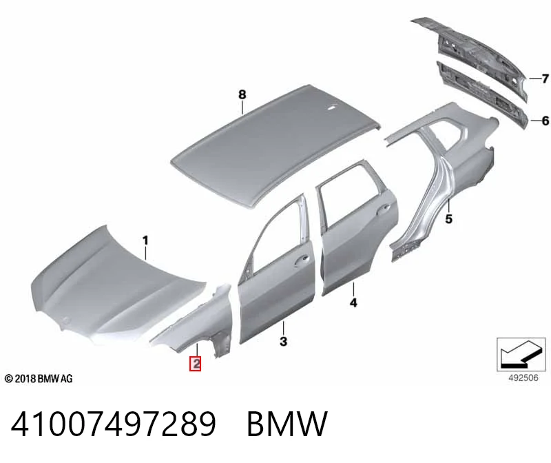 41007497289 BMW Переднє ліве крило