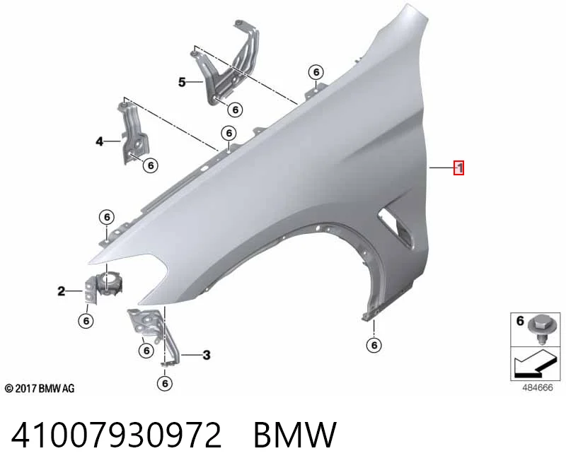 41007930972 BMW Крило переднє праве