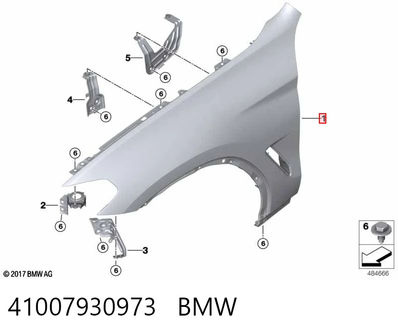 41007930973 BMW Переднє ліве крило