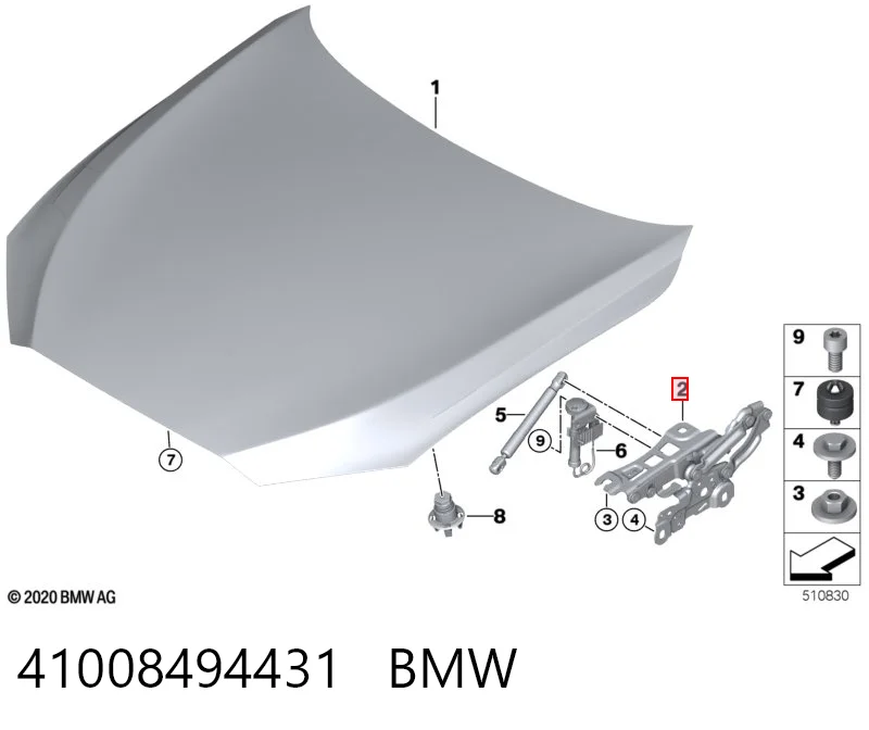 41008494431 BMW Завіса капота ліва