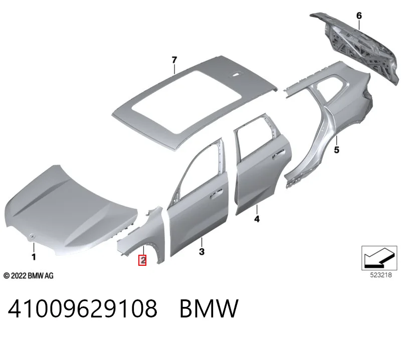 41009629108 BMW Крило переднє праве