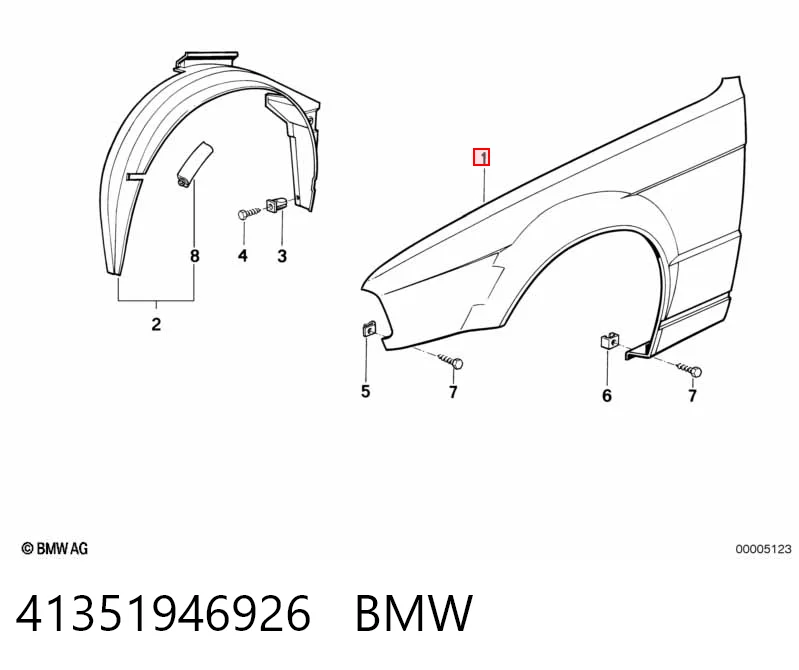 BM10004AR TYG Крило переднє праве