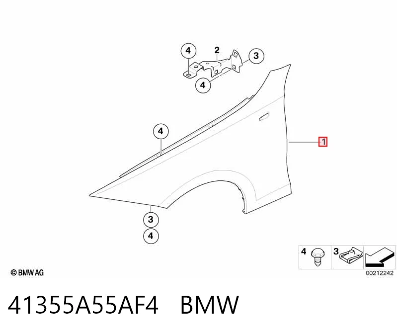 41355A55AF4 BMW Крило переднє праве