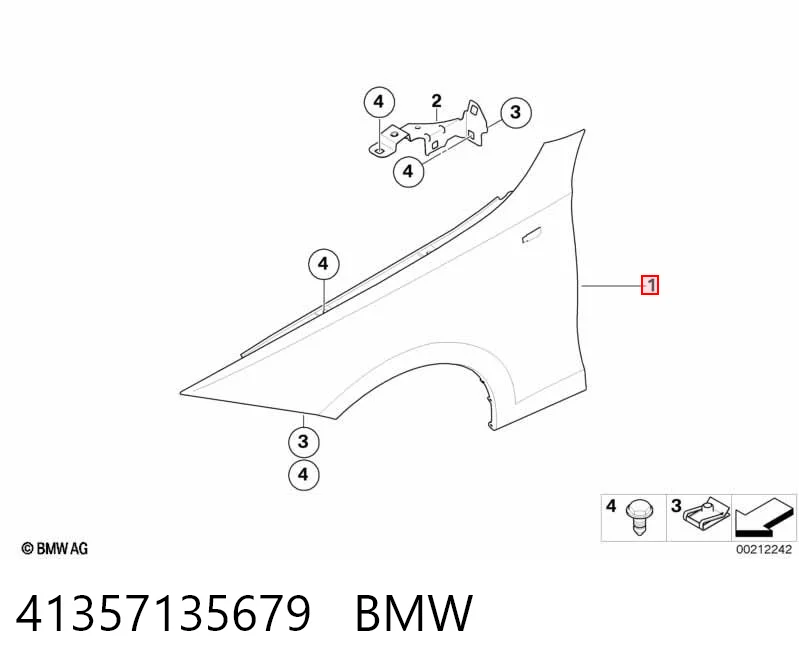41357135679 BMW Переднє ліве крило