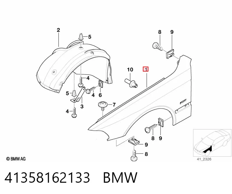 Ліве переднє крило TYG BM10010AL ціна, від 55.28 USD