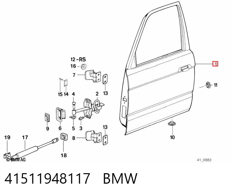Двері передні, ліві BMW 7 E32