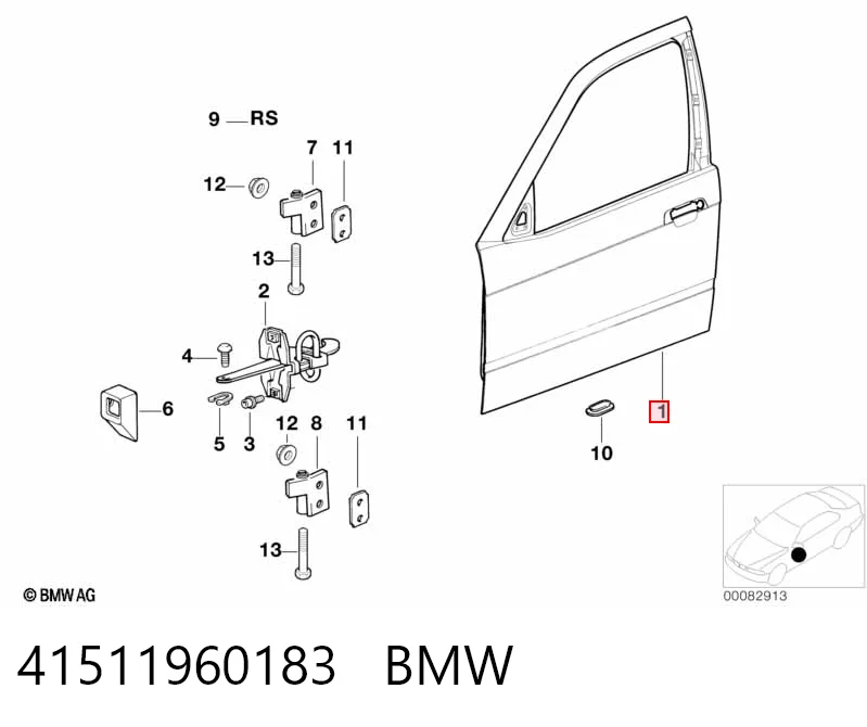 Дверь передня ліва на BMW 3  E36