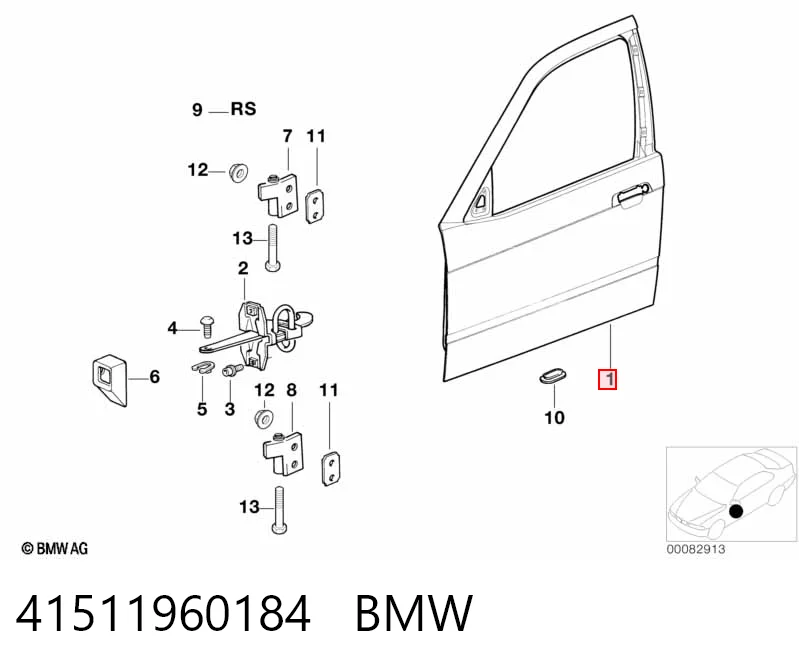 Пасажирські передні двері на BMW 3  E36