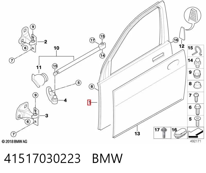 Дверь передня ліва на BMW 7  E65, E66, E67