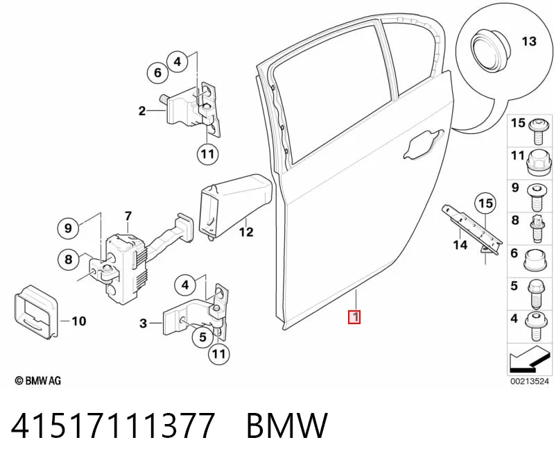 Двері пасажирськи задні ліві на BMW 5  E60