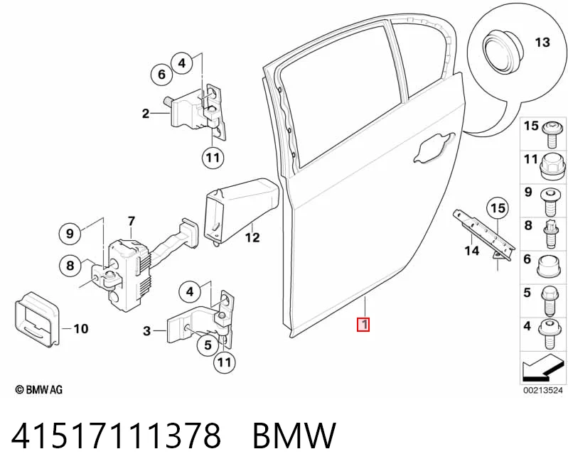 Двері пасажирські задні праві на BMW 5  E60