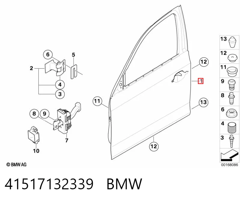 Дверь передня ліва на BMW 1  E81