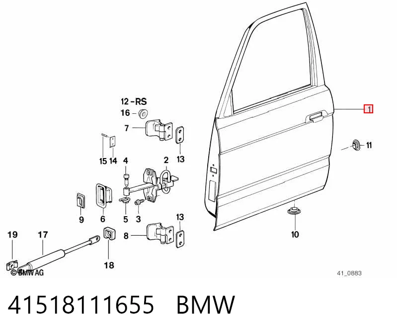 Двері передні, ліві BMW 7 E32