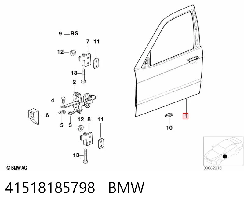 Купити Двері праві передні BMW 3  E36