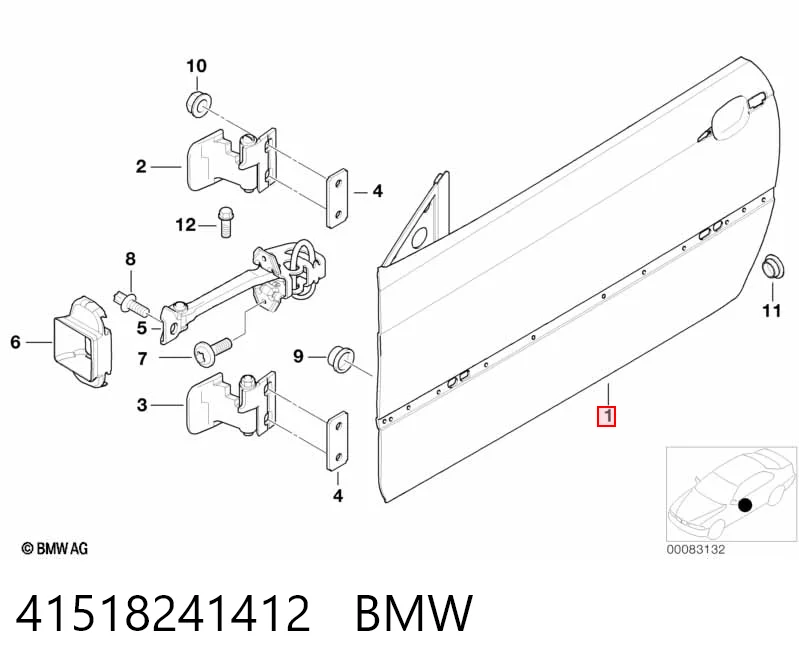 Двері передні, праві BMW 3 купе (E46) (1999 - 2006) ціна, від 38.01 USD